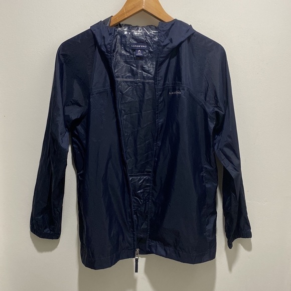 LANDS’ End Youth Rain Shell Windbreaker Size 10-12 🌟 - Picture 7 of 9